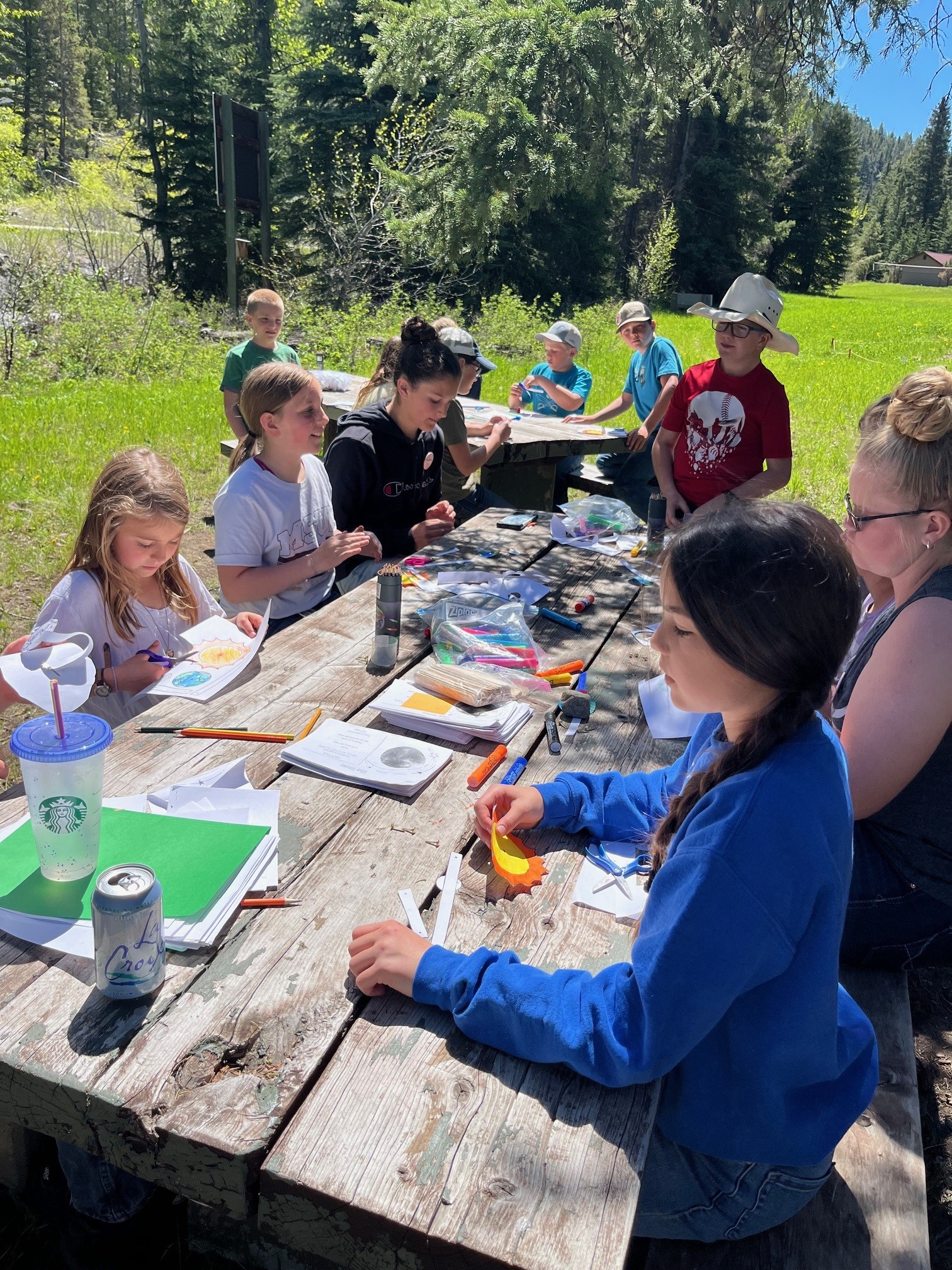 Youth working on a craft project